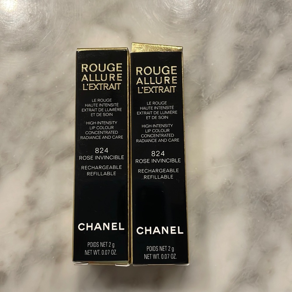 Chanel lipstick. Rouge allure. Shade rose invincible. Two for one! New!